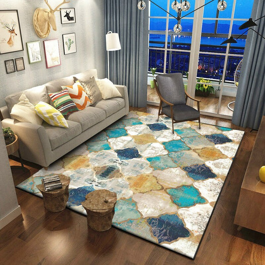 Living room crystal velvet floor mat