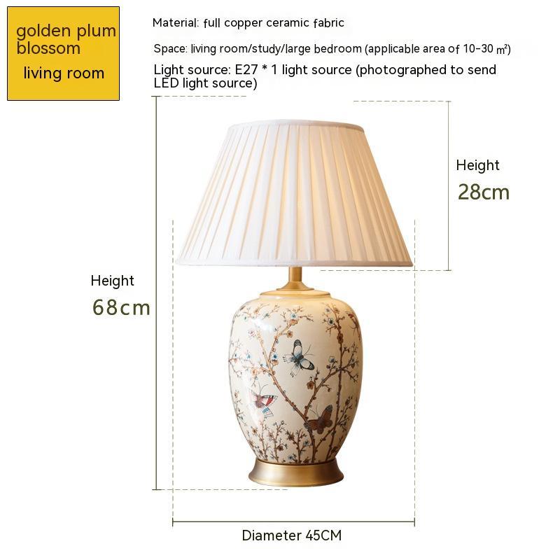 American Ceramic Table European Bedroom Bedside Lamp