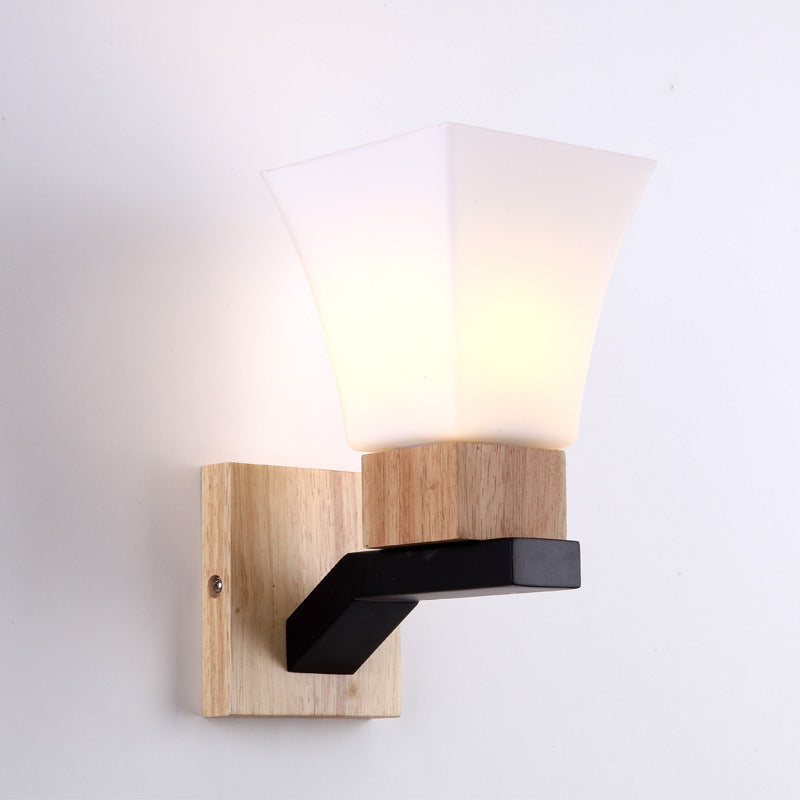 Modern creative household solid wood lamp