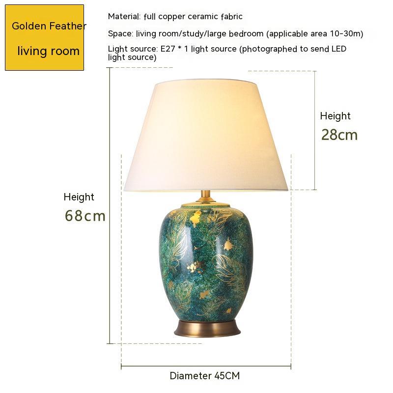American Ceramic Table European Bedroom Bedside Lamp