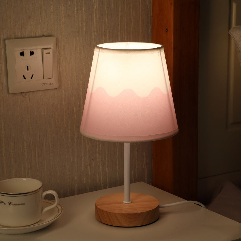Solid Wood Fabric Decorative Table Lamp Bedroom