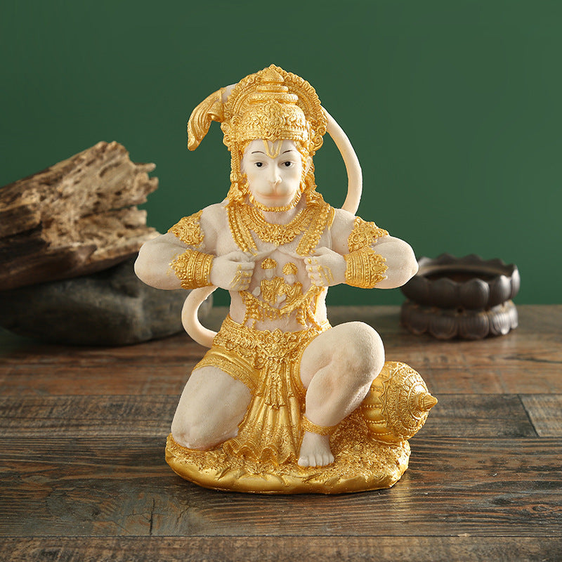 Indian lord Hanuman Gold plated statue