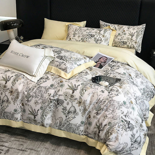American-style High-grade 100-piece Long-staple Cotton Bed Sheet Four-piece Set