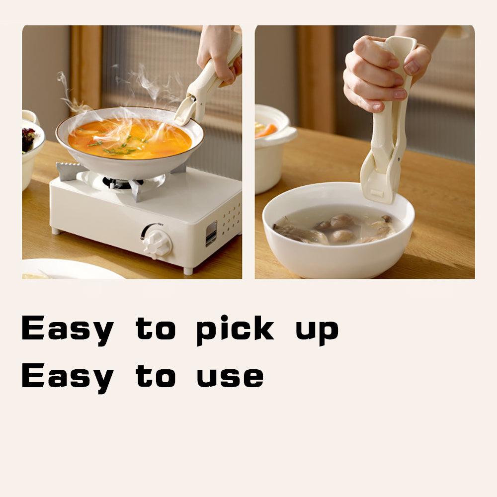 Anti-scalding Silicone Non-slip Take Bowl Clip Hot Plate Gripper, Stainless Steel Pot Clip Pan Gripper, Durable Bowl Holder Tongs Plate Retriever, Anti-scalding Dish Gripper