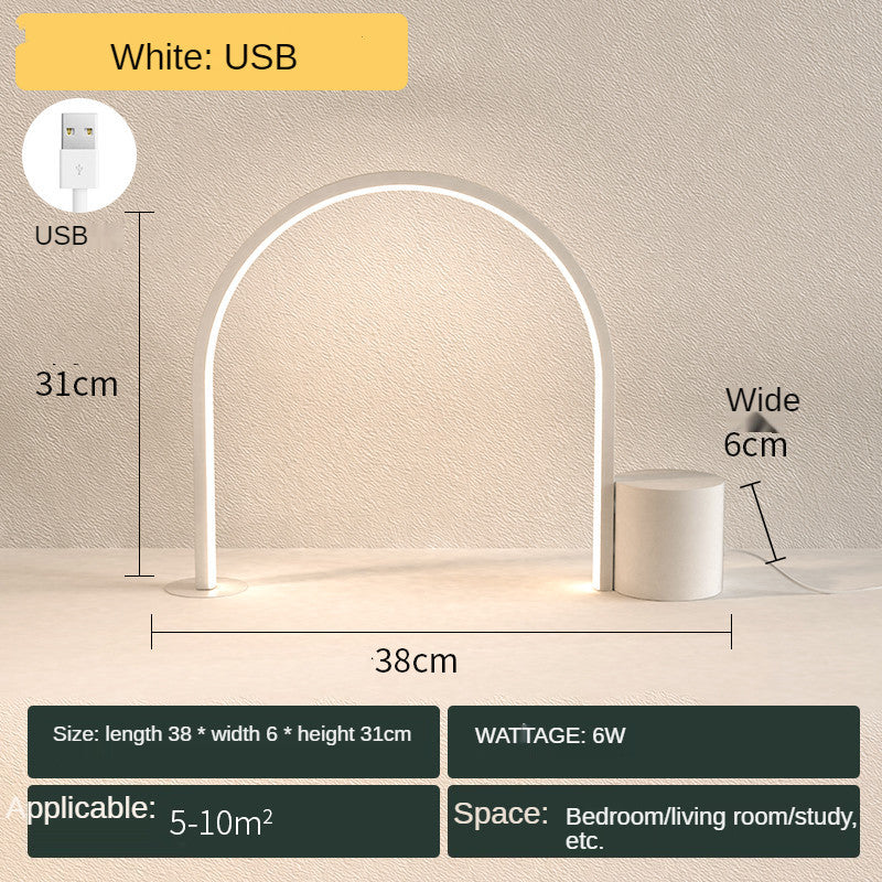 Minimalist Line LED Bedroom Bedside Reading Lamp