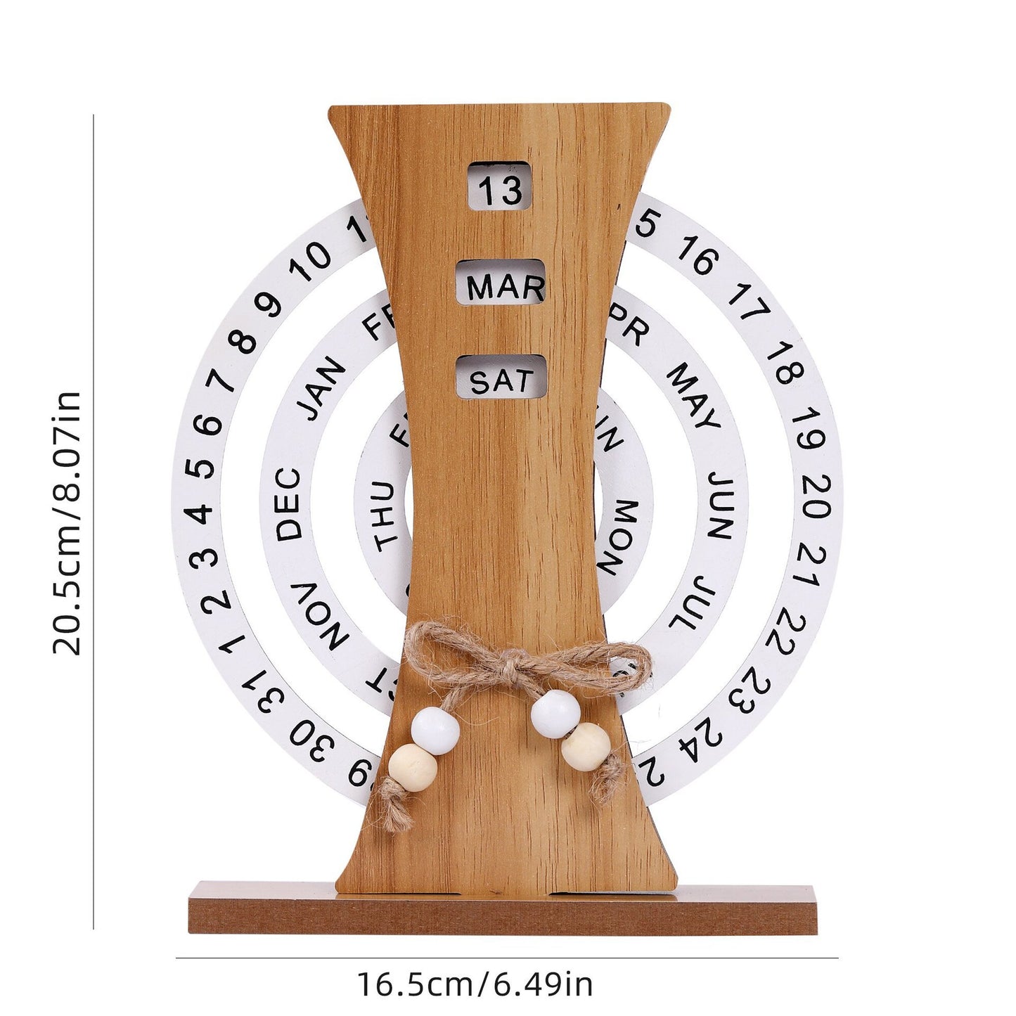 Wooden Creative Calendar Perpetual Calendar Home Decoration Office Desk Decoration Manual Rotation