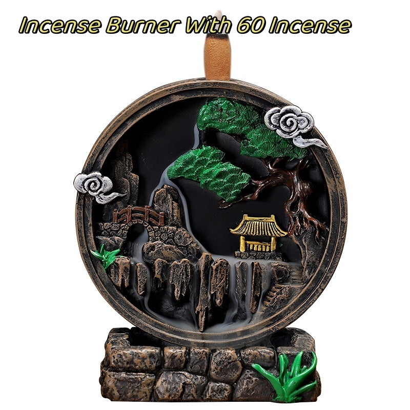 Retro Backflow Incense Burner Entrance Decoration Home Resin