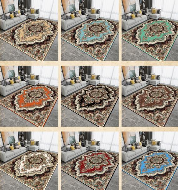 European Style Retro Print Living Room Bedroom Rug