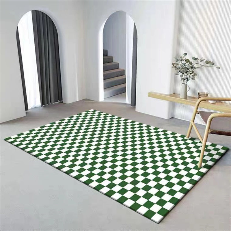 Living Room Checkerboard Bedroom Carpet Geometry