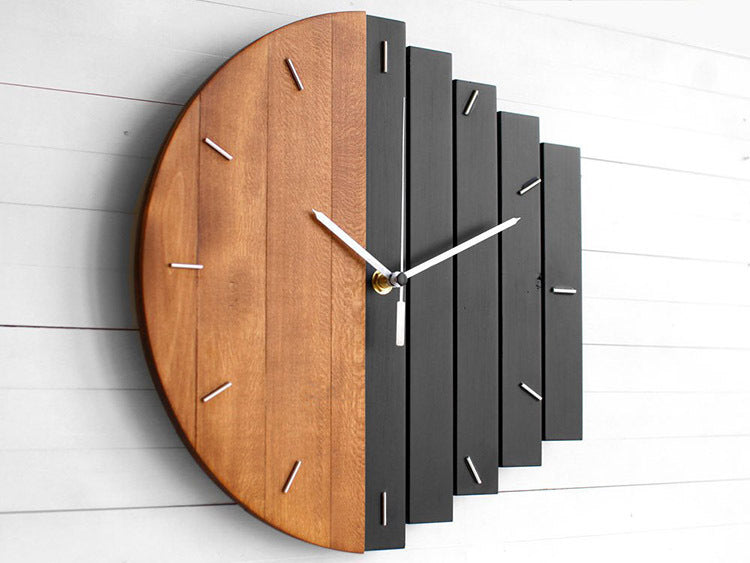 Creative Morden Wooden Wall Quartz Clock Home Decoration Gift