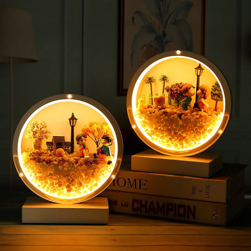 Immortal Flower Table Lamp Decoration Home Bedroom Living Room Desktop Decoration