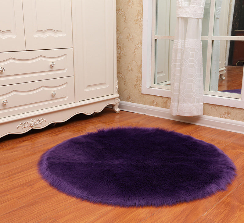 Round Soft Faux Sheepskin Fur Area Rugs for Bedroom Living Room Floor Shaggy Plush Carpet White Home Floor Mat Rug Bedside Rugs