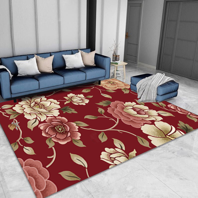 Floral Printing And Dyeing Carpet Floor Mats Living Rroom Coffee Table Sofa Carpet