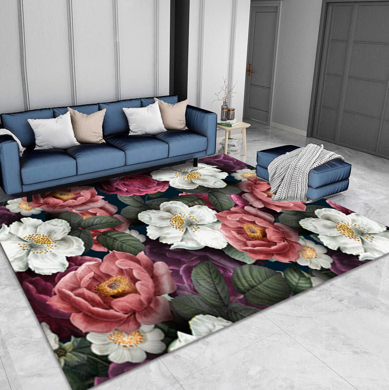 Floral Printing And Dyeing Carpet Floor Mats Living Rroom Coffee Table Sofa Carpet