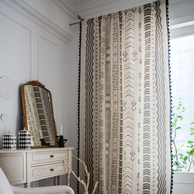 Bohemian Style Cotton And Linen Curtains Custom Living Room