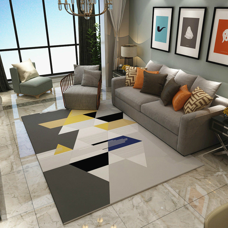 Simple modern geometric living room carpet