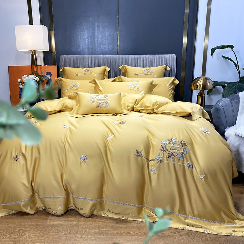 Light Luxury Embroidered Skin-friendly Quilt Cover Bedding