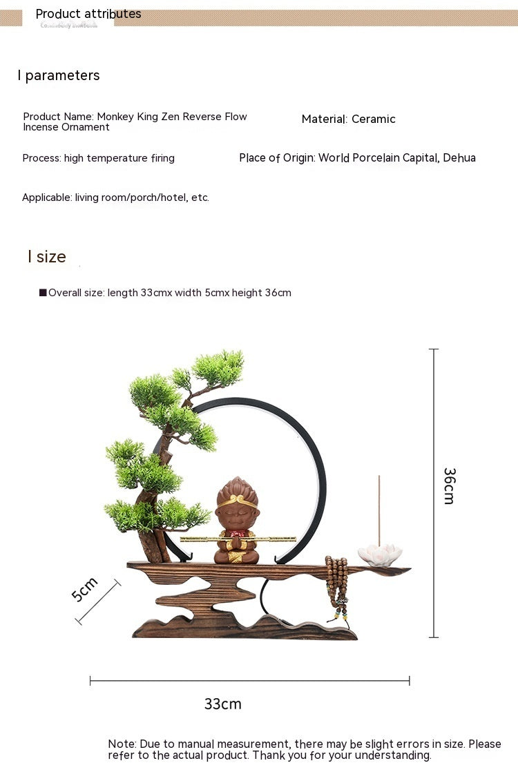 Zen Backflow Incense Burner The Monkey King Quest For The Sutra Decoration Living Room Entrance Office Decorations Home Incense Burner