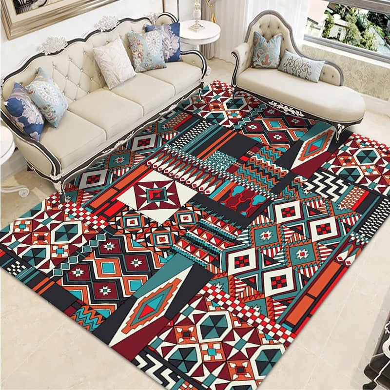 Ethnic Style Carpet Retro Living Room Sofa Floor Mat