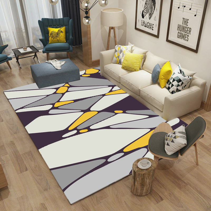 Simple modern geometric living room carpet