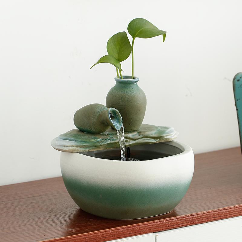 Small Ceramic Flowing Water Lucky Ornament Home Furnishing