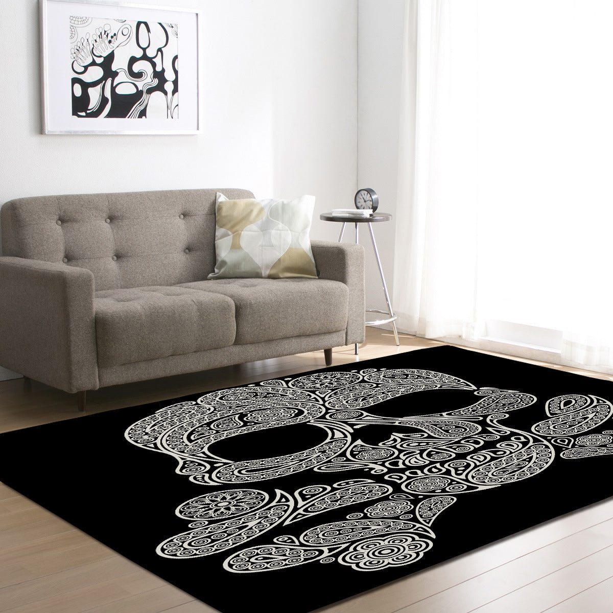 Skull head living room carpet