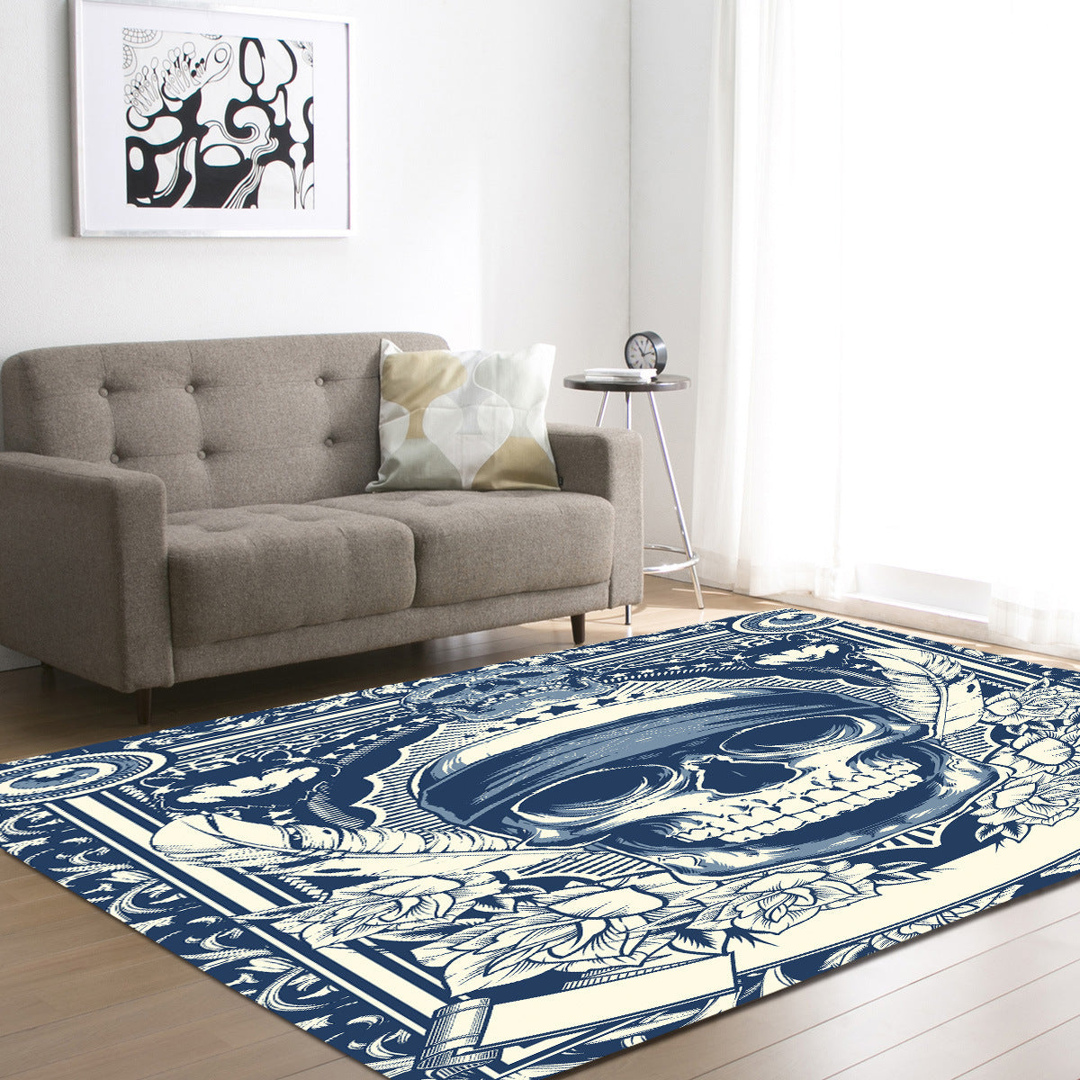 Skull head living room carpet