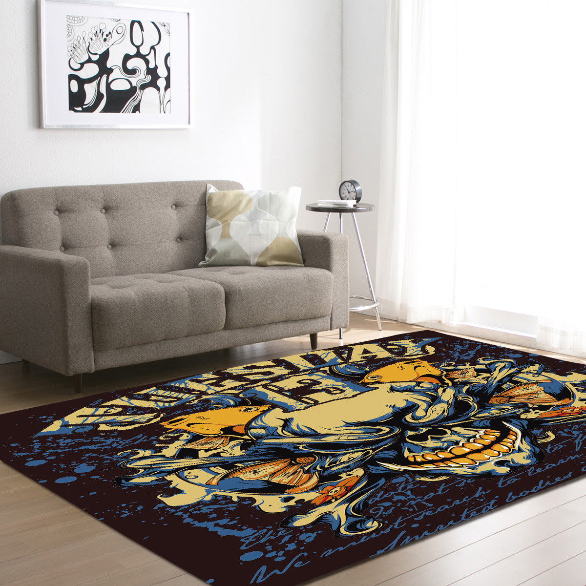 Skull head living room carpet