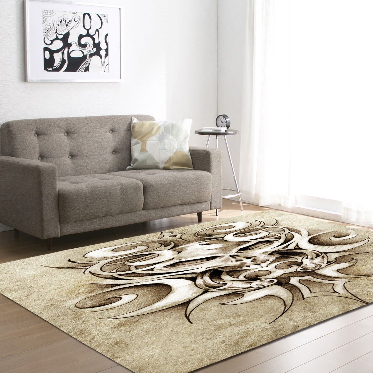 Skull head living room carpet