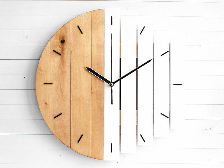 Creative Morden Wooden Wall Quartz Clock Home Decoration Gift