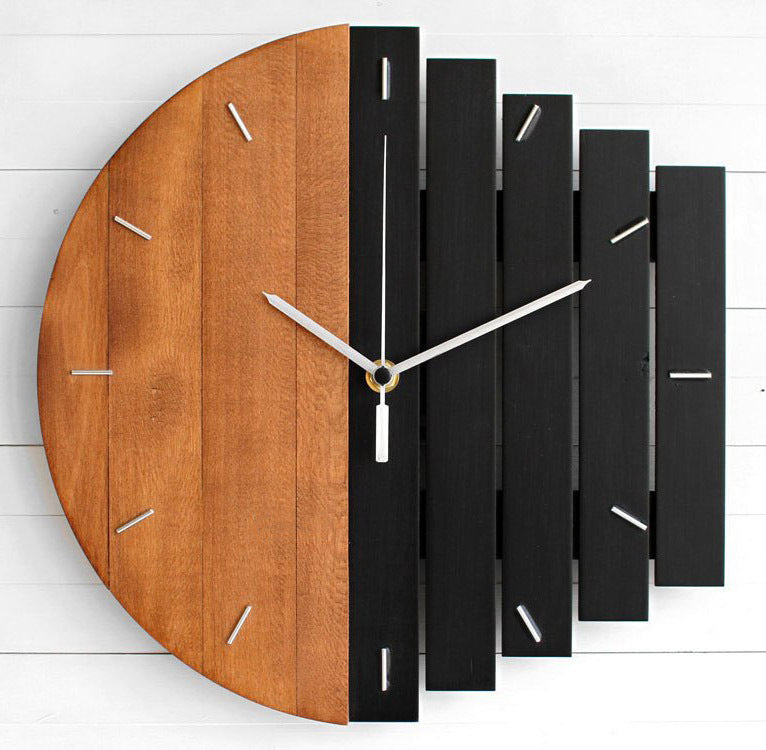 Creative Morden Wooden Wall Quartz Clock Home Decoration Gift