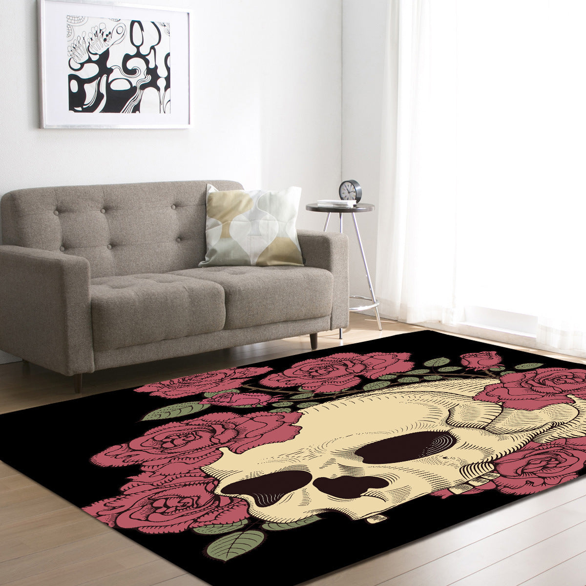 Skull head living room carpet