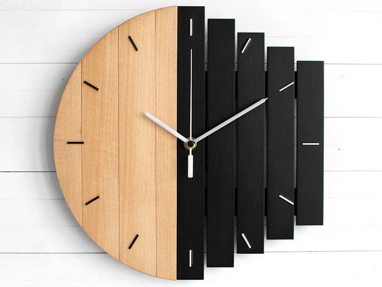 Creative Morden Wooden Wall Quartz Clock Home Decoration Gift