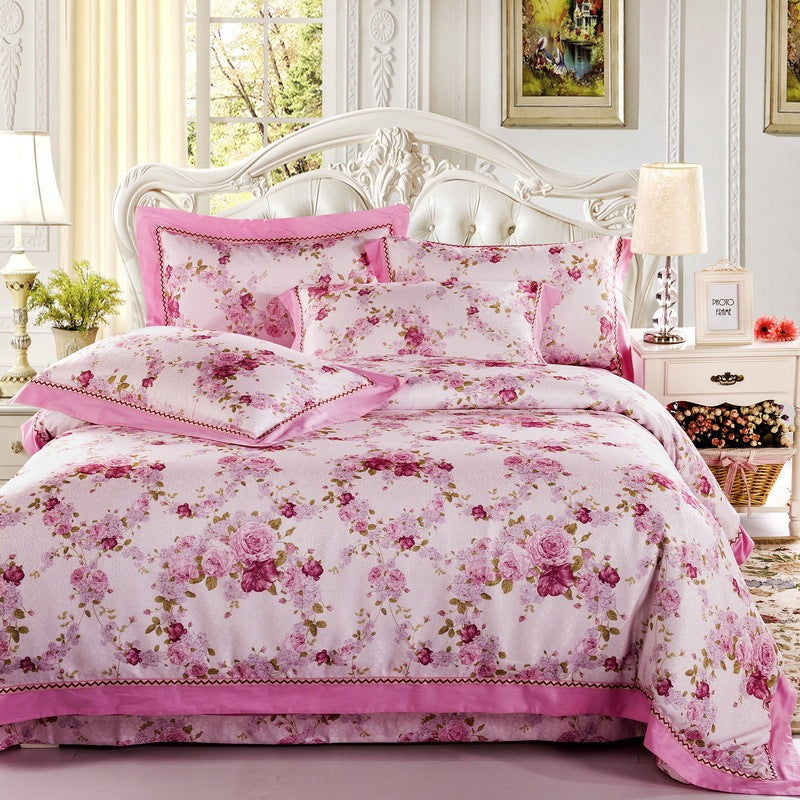 Pure cotton jacquard four-piece bedding