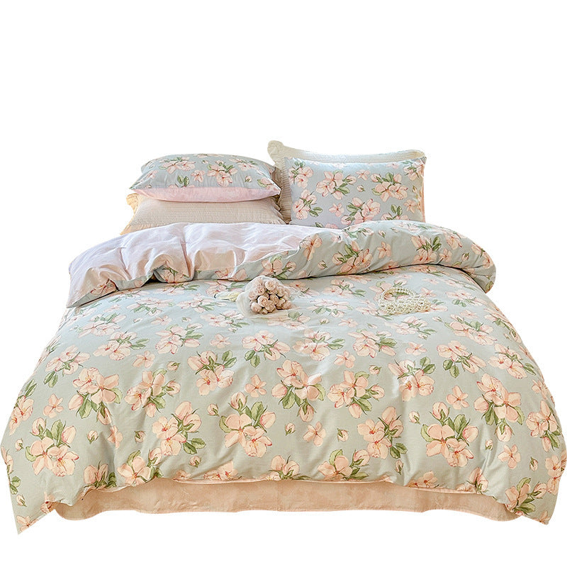 Cotton Four-piece Set Simple Small Floral Bedding