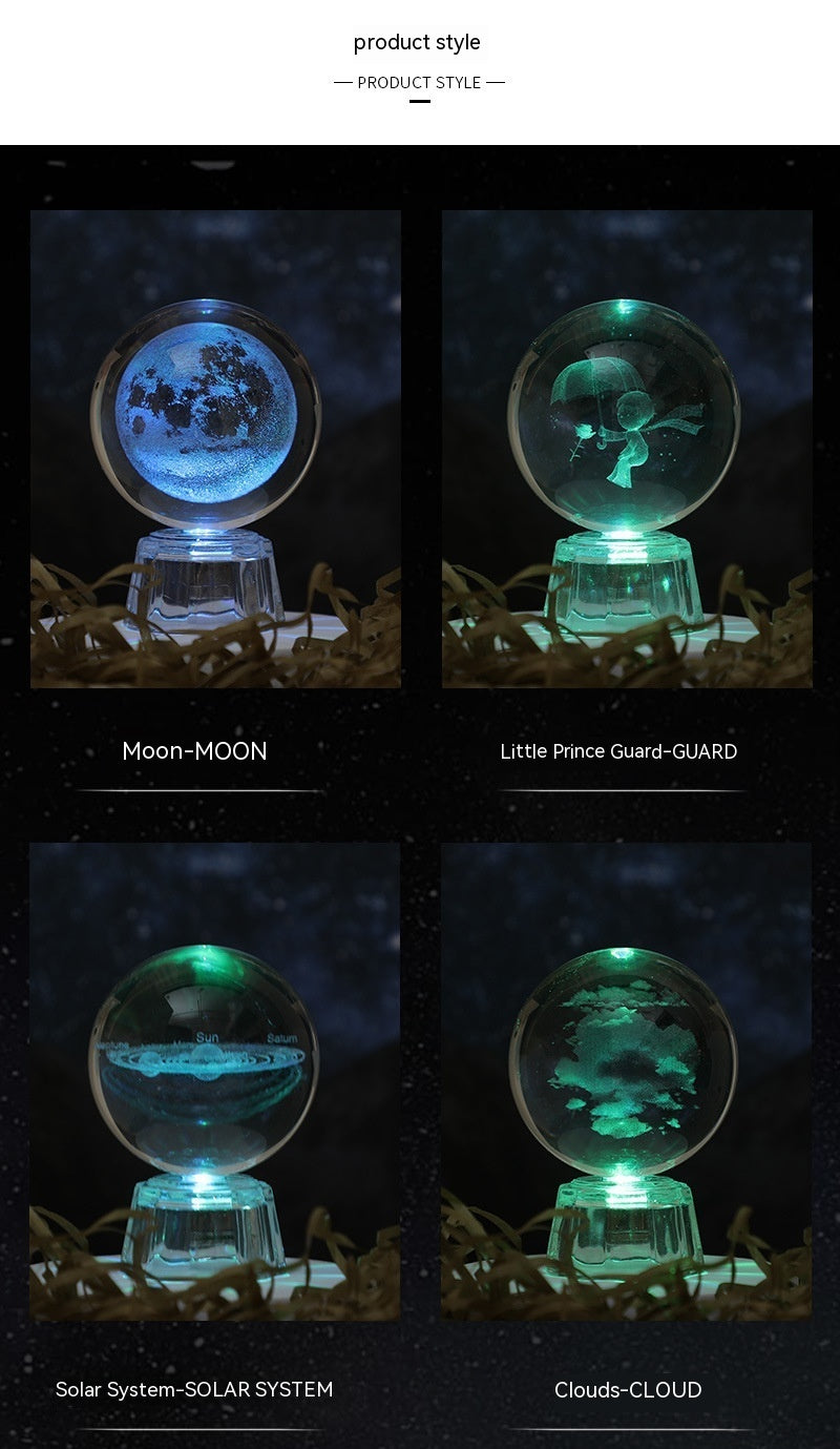 Transparent Luminous Crystal Ball Tabletop Ornament