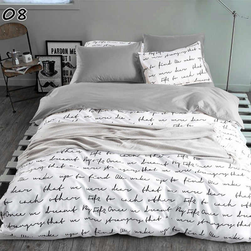 Three or four-piece soft skin-friendly cotton bedding