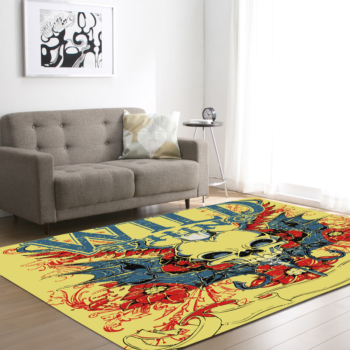 Skull head living room carpet