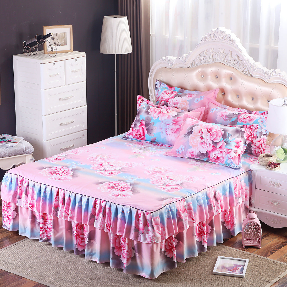 Bedding set skirt bed cover