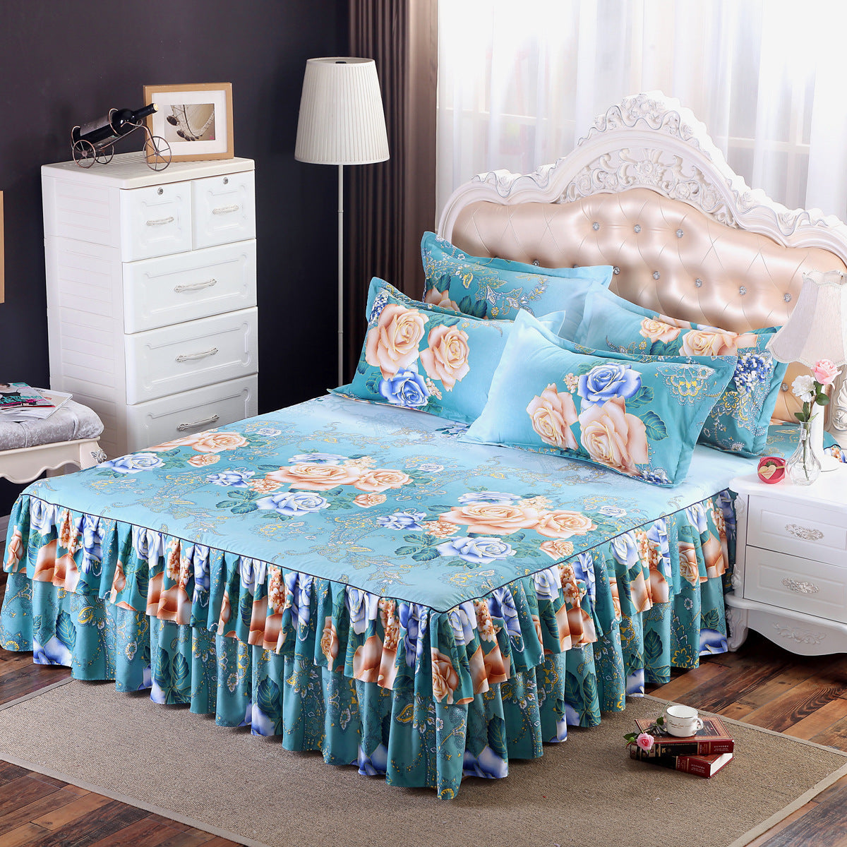 Bedding set skirt bed cover