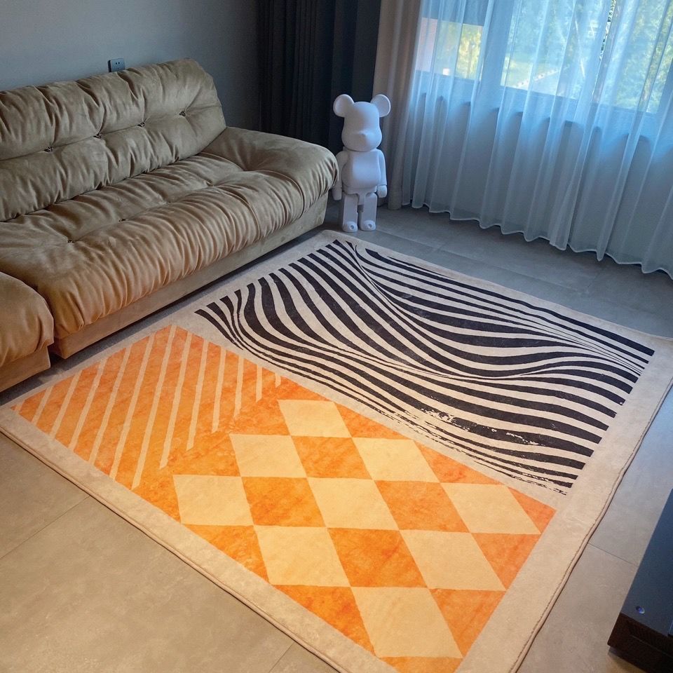 Nordic Modern Light Luxury Orange Malaysian Carpet