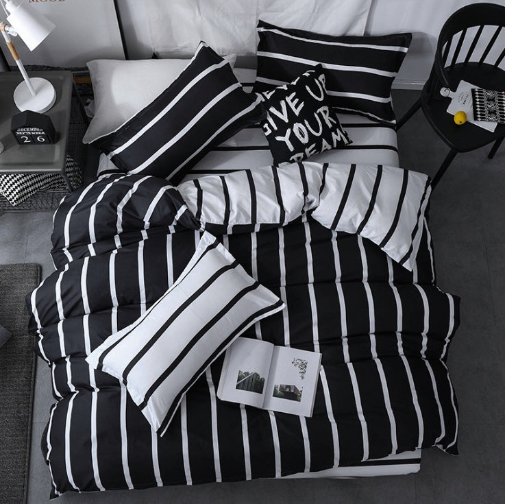 Simple card ventilation three-piece bedding