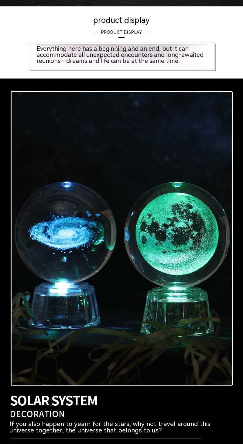 Transparent Luminous Crystal Ball Tabletop Ornament