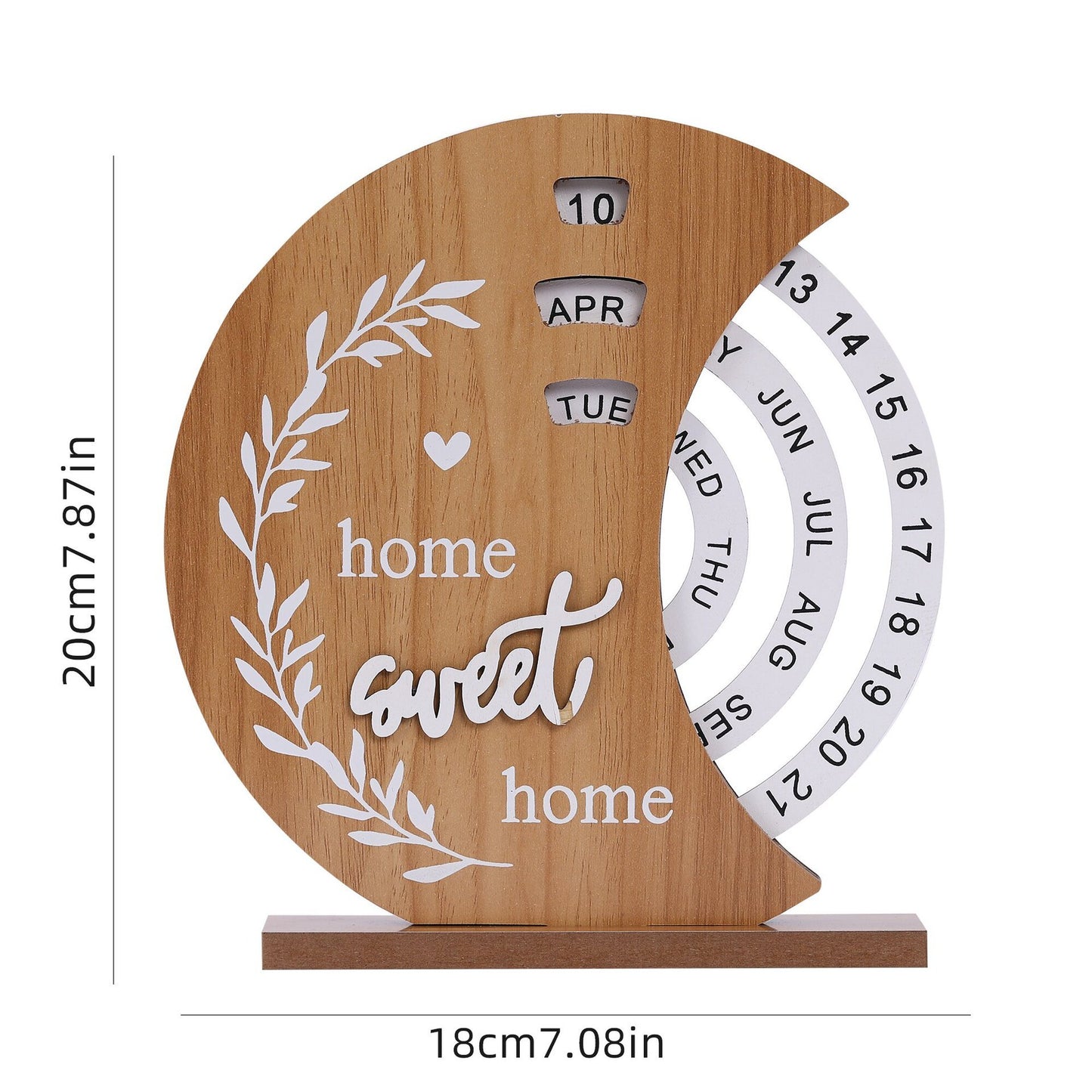 Wooden Creative Calendar Perpetual Calendar Home Decoration Office Desk Decoration Manual Rotation