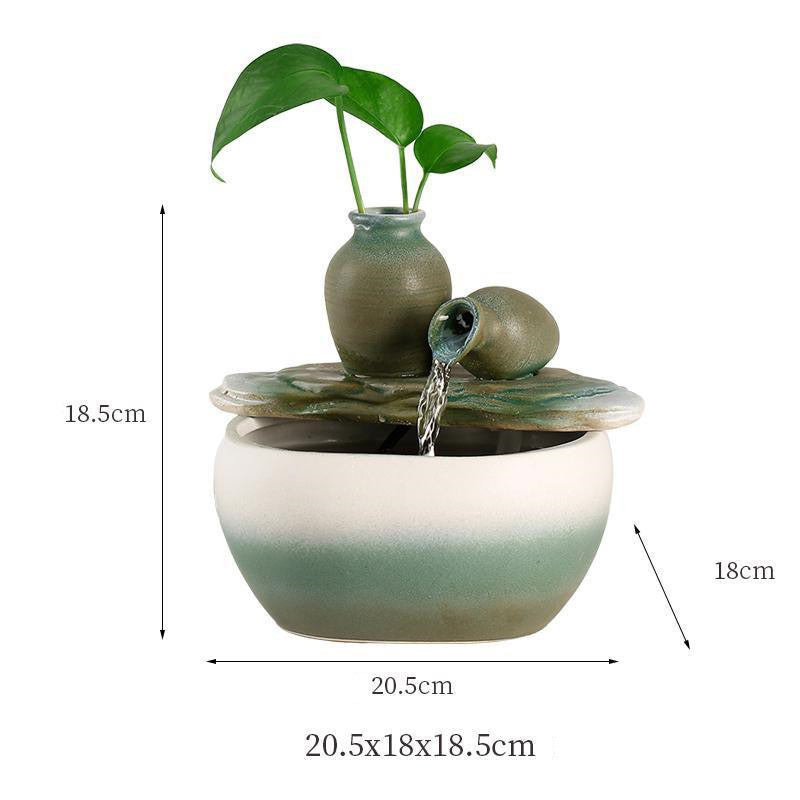 Small Ceramic Flowing Water Lucky Ornament Home Furnishing