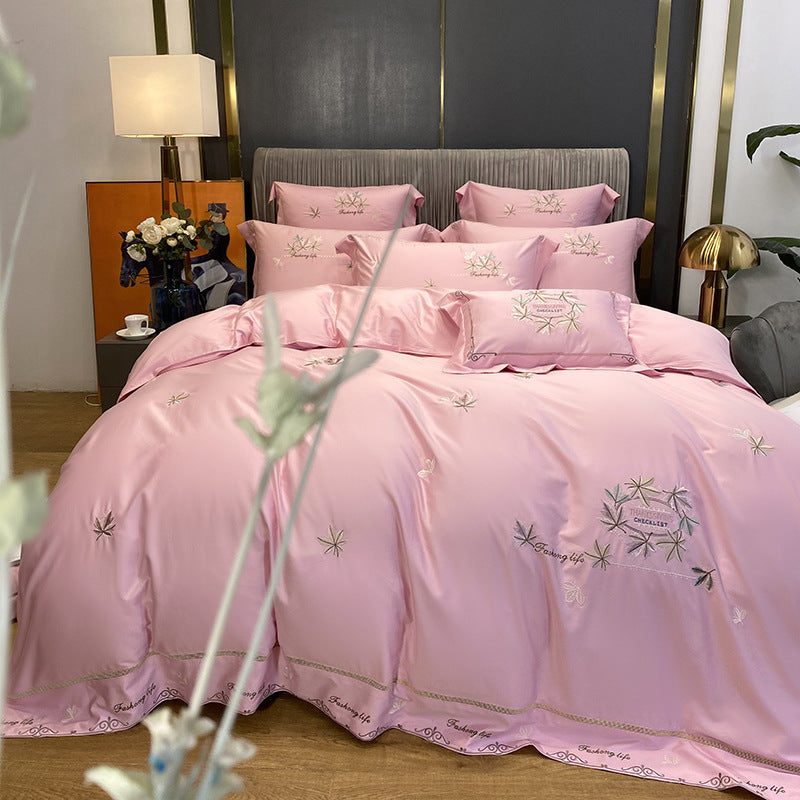 Light Luxury Embroidered Skin-friendly Quilt Cover Bedding