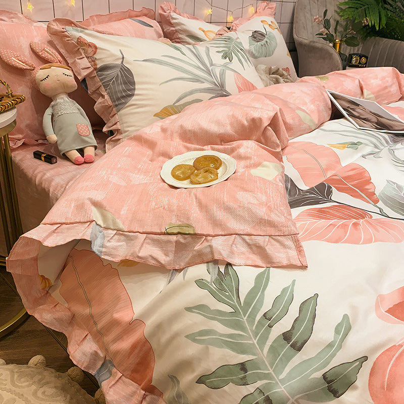 Four-piece Cotton Bedding Summer Princess Style Sheets