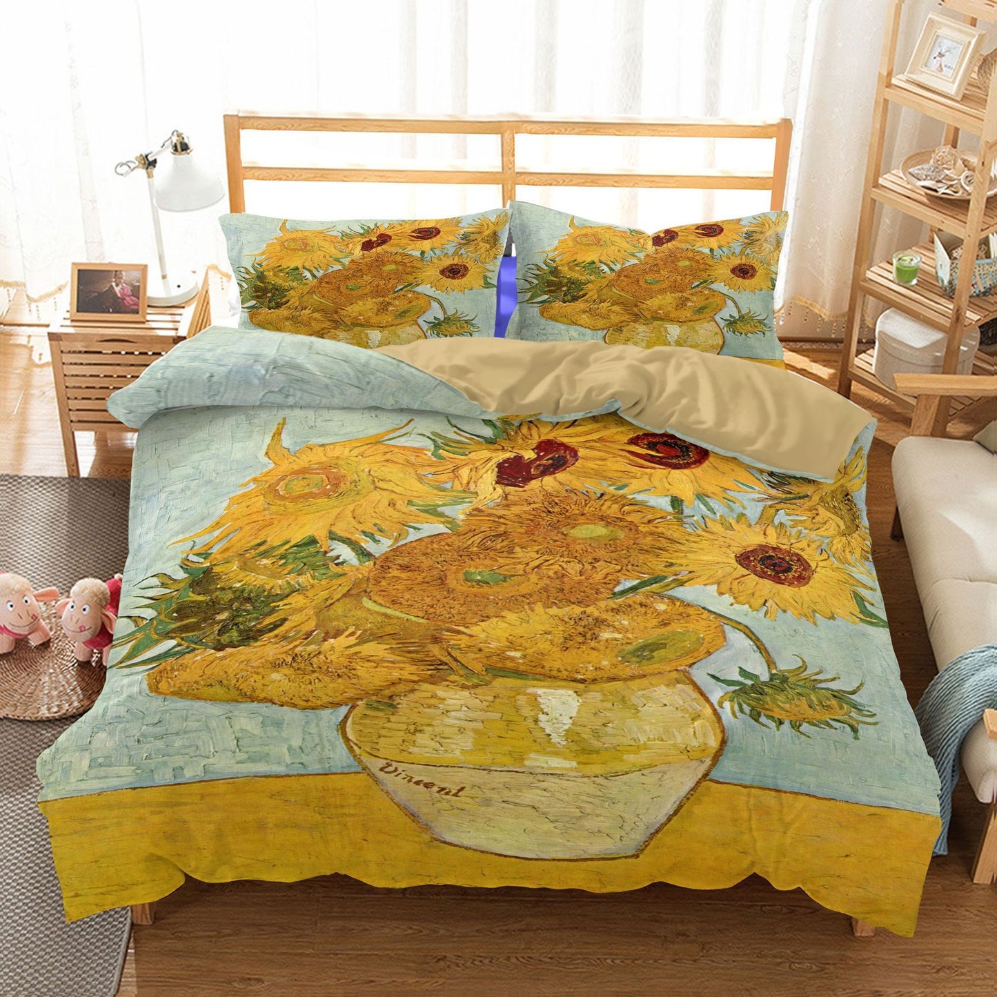 Three-piece Sunflower Quilt Cover Home Textile Bedding