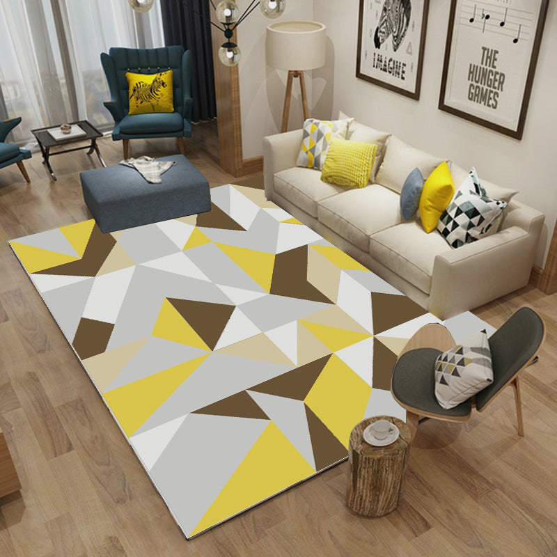 Simple modern geometric living room carpet