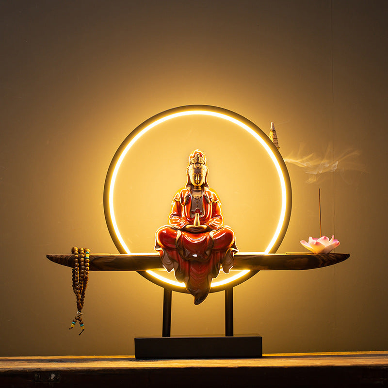 Buddha Statue Home Worship Desk Furnishings